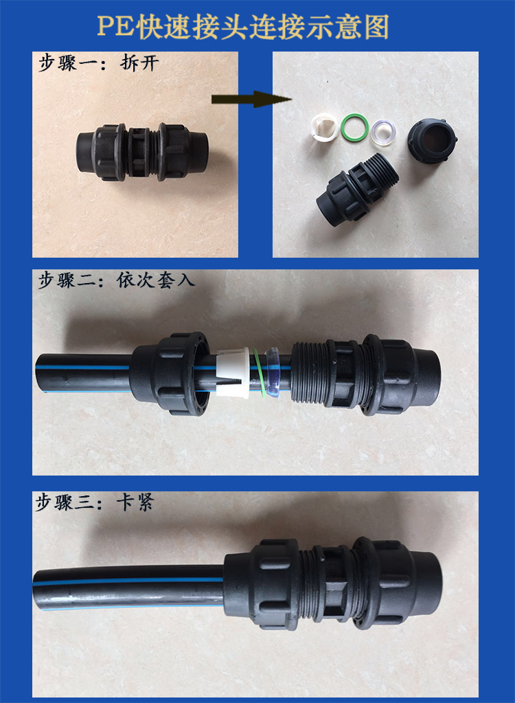 PE快速接头使用步骤